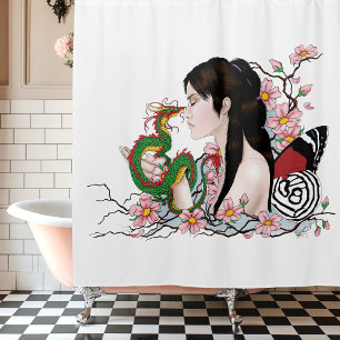 Cherry Blossoms Fairy Dragon Vriendschap Douchegordijn