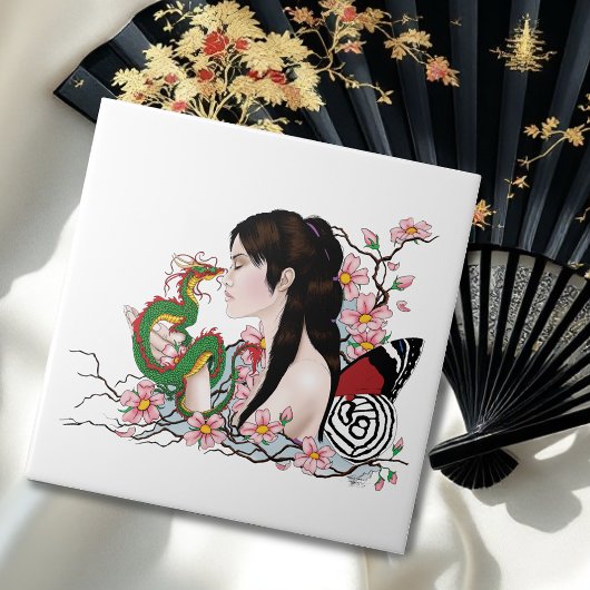 Cherry Blossoms Fairy Dragon Vriendschap Tegeltje