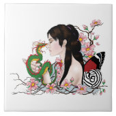 Cherry Blossoms Fairy Dragon Vriendschap Tegeltje (Voorkant)