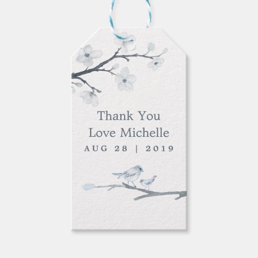 Cherry Blossoms Floral Baby shower Cadeaulabel (Voorkant)