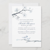 Cherry Blossoms Floral Baby shower Invitation Kaart (Voorkant)