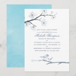 Cherry Blossoms Floral Baby shower Invitation Kaart