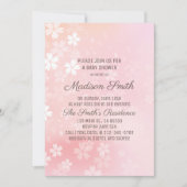 Cherry Blossoms Floral Baby shower Invitation Kaart (Voorkant)
