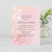 Cherry Blossoms Floral Baby shower Invitation Kaart (Staand voorkant)