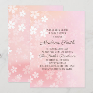 Cherry Blossoms Floral Baby shower Invitation Kaart