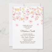Cherry Blossoms Floral Baby shower Invitation Kaart (Voorkant)