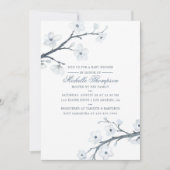 Cherry Blossoms Floral Baby shower Invitation Kaart (Voorkant)