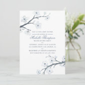 Cherry Blossoms Floral Baby shower Invitation Kaart (Staand voorkant)