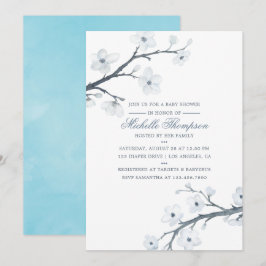 Cherry Blossoms Floral Baby shower Invitation Kaart