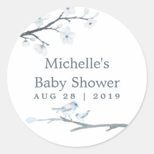 Cherry Blossoms Floral Baby shower Ronde Sticker