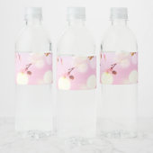 Cherry Blossoms Floral Background Flower Waterfles Etiket (Flessen)