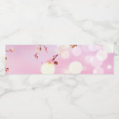 Cherry Blossoms Floral Background Flower Waterfles Etiket (Enkel label)
