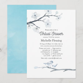 Cherry Blossoms Floral Virtual Baby shower Kaart