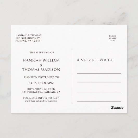 Cherry Blossoms Floral Wedding Wijzig de datum Briefkaart (Achterkant)