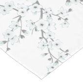 Cherry Blossoms Floral White Kies achtergrond Korte Tafelloper (Hoek)
