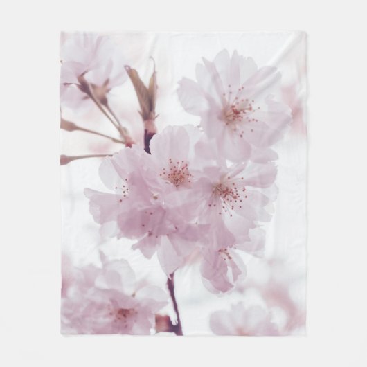 CHERRY BLOSSOMS FLOWERS FLEECE DEKEN (Voorkant)