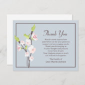 Cherry Blossoms Funeral Thank You Note Card Bedankkaart (Voorkant / Achterkant)