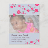 Cherry Blossoms Geboorteaankondiging Aankondigingskaart (Voorkant)