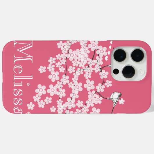 Cherry Blossoms Gepersonaliseerde iPhone case (Achterkant (horizontaal))