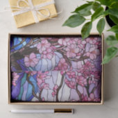 Cherry Blossoms Glas in lood Effect Decoupage Tissuepapier (Geschenk)