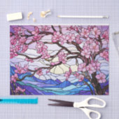 Cherry Blossoms Glas in lood Effect Decoupage Tissuepapier (Craft)