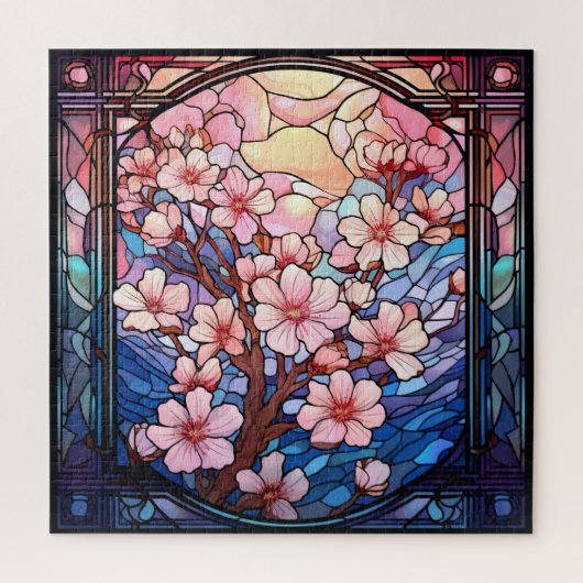 Cherry Blossoms Glas in lood Puzzel (Verticaal)