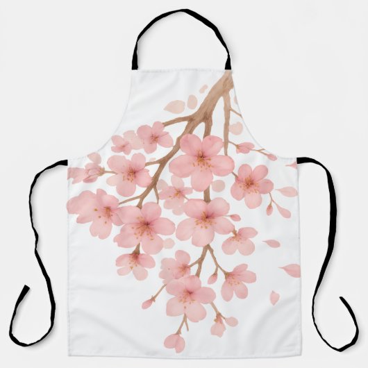 Cherry Blossoms Illustration Schort (Voorkant)
