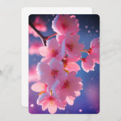 Cherry Blossoms in Snow Save the Date Card - Winte Kaart (Voorkant / Achterkant)