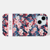 Cherry Blossoms Japanese Sakura Monogrammed Case-Mate iPhone Case (Achterkant (horizontaal))
