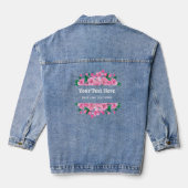 Cherry Blossoms Jouw tekst Bruidsmeisjes Bruidstam Denim Jacket (Achterkant)