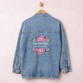 Cherry Blossoms Jouw tekst Bruidsmeisjes Bruidstam Denim Jacket (Hangar)