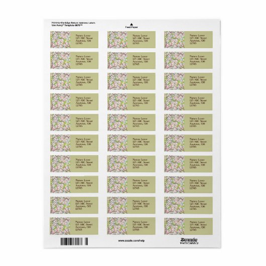 Cherry Blossoms Label (Full Sheet)
