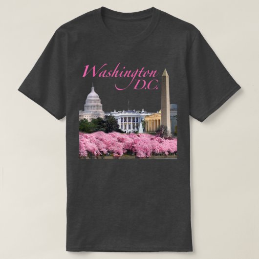 Cherry Blossoms Paradise The Washington DC Mall T-shirt (Design voorkant)