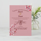 Cherry Blossoms Pastel Pink  Invitation Kaart (Staand voorkant)