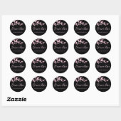 Cherry Blossoms Pink Black S'more Love Ronde Sticker (Vel)