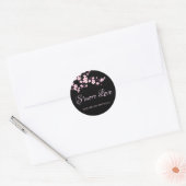 Cherry Blossoms Pink Black S'more Love Ronde Sticker (Envelop)