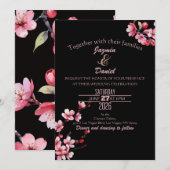 Cherry Blossoms Pink Red Watercolor Kaart (Voorkant / Achterkant)