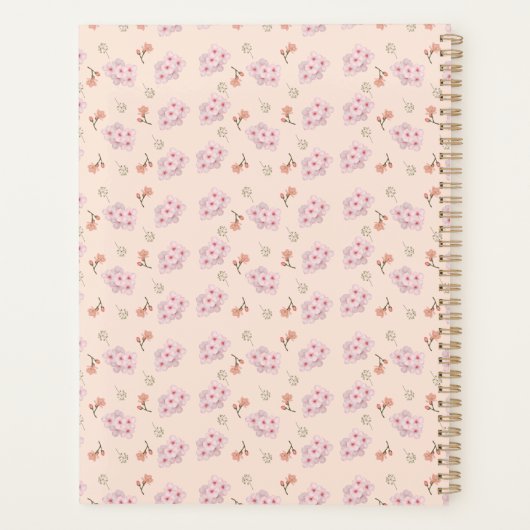 Cherry Blossoms Pink Voeg naam en jaarplanner toe Planner (Achterkant)
