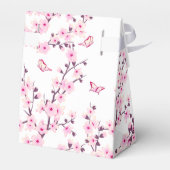 Cherry Blossoms Pink White Custom Wedding Bedankdoosjes (Achterkant)