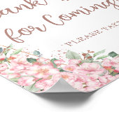 Cherry Blossoms Roos Gold Quinceañera Bedankt Poster (Hoek)