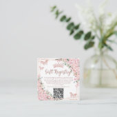 Cherry Blossoms Roos Gold Quinceanera QR Gift Informatiekaartje (Staand voorkant)