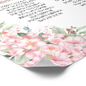 Cherry Blossoms Roos Gold Quinceanera Zitplaatsen Poster (Hoek)