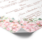Cherry Blossoms Roos Gouden Vlinders Bar Menu Poster (Hoek)
