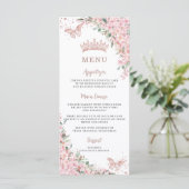 Cherry Blossoms Roos Gouden Vlinders Slim Menu (Staand voorkant)