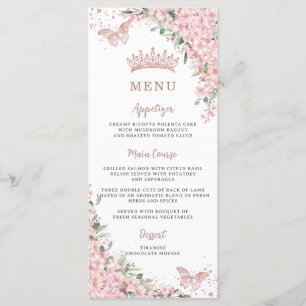 Cherry Blossoms Roos Gouden Vlinders Slim Menu