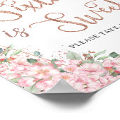 Cherry Blossoms Roos Gouden Vlinders Sweet Treat Poster (Hoek)