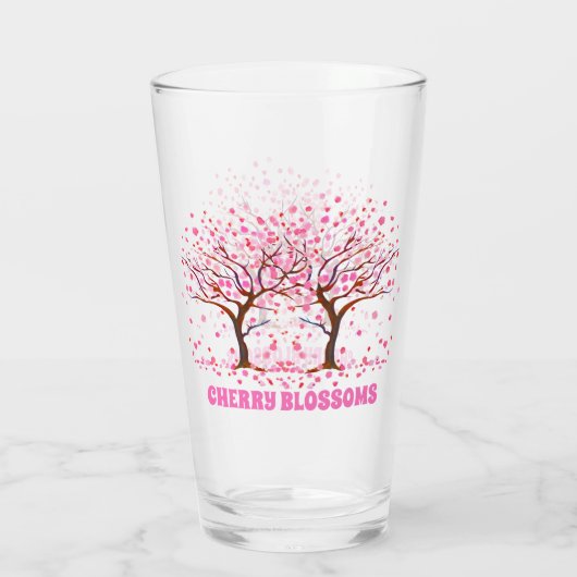 Cherry Blossoms Roze Sneeuw Wereldbol Glas (Achterkant)