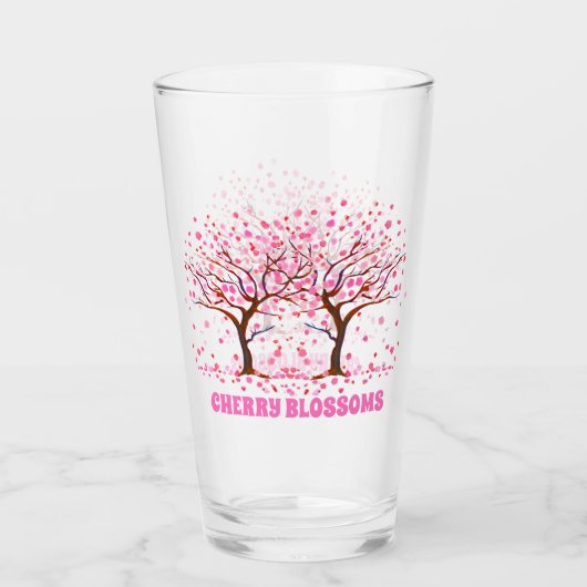 Cherry Blossoms Roze Sneeuw Wereldbol Glas (Voorkant)