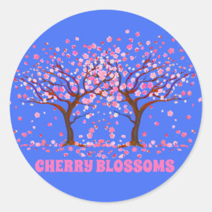 Cherry Blossoms Roze Sneeuw Wereldbol Ronde Sticker
