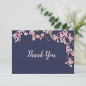 Cherry Blossoms 's nachts bedankje Aankondiging (Staand voorkant)